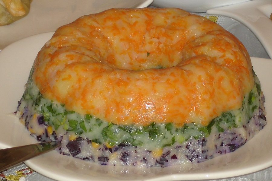 Трехцветный картофельный салат