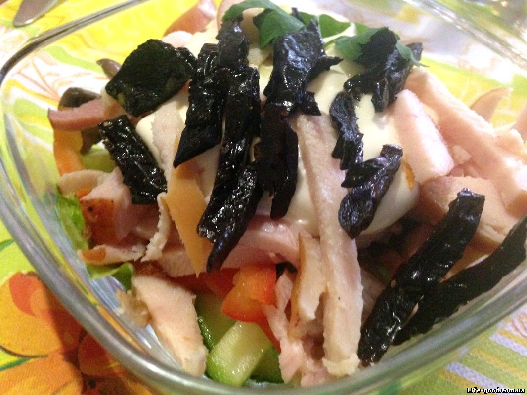 Боярский салат с черносливом